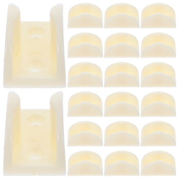 HEMOTON 20Pcs U-Shaped Single Slot Sliding Door Guide for Bathroom Glass Doors Prevent Wobble Beige