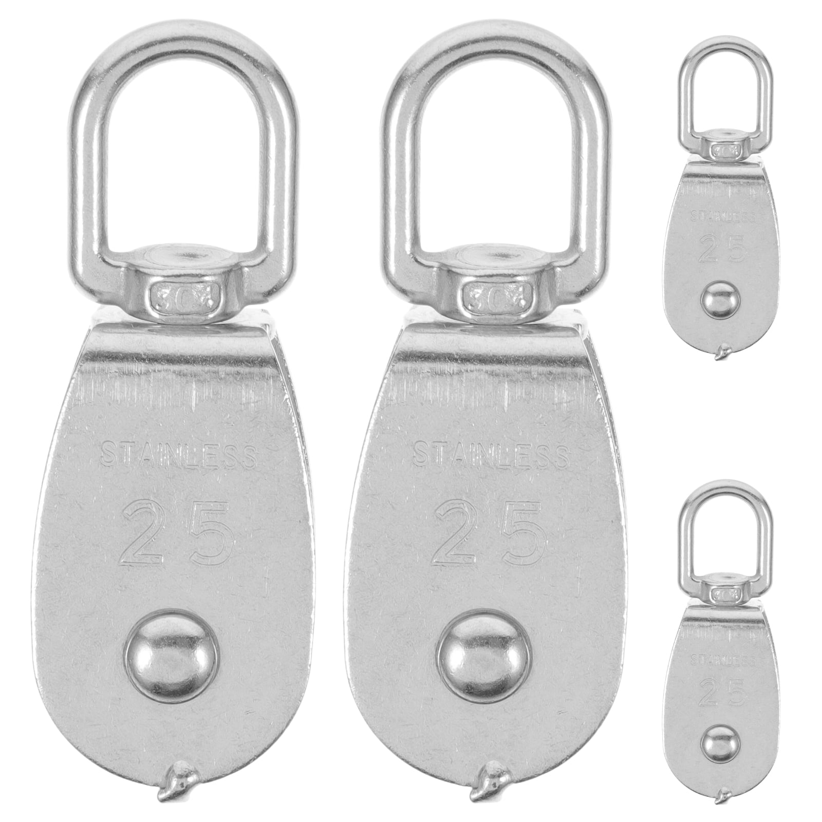 Quqiuxian 4pcs Stainless Steel Single Pulley Block Heavy Duty Cable