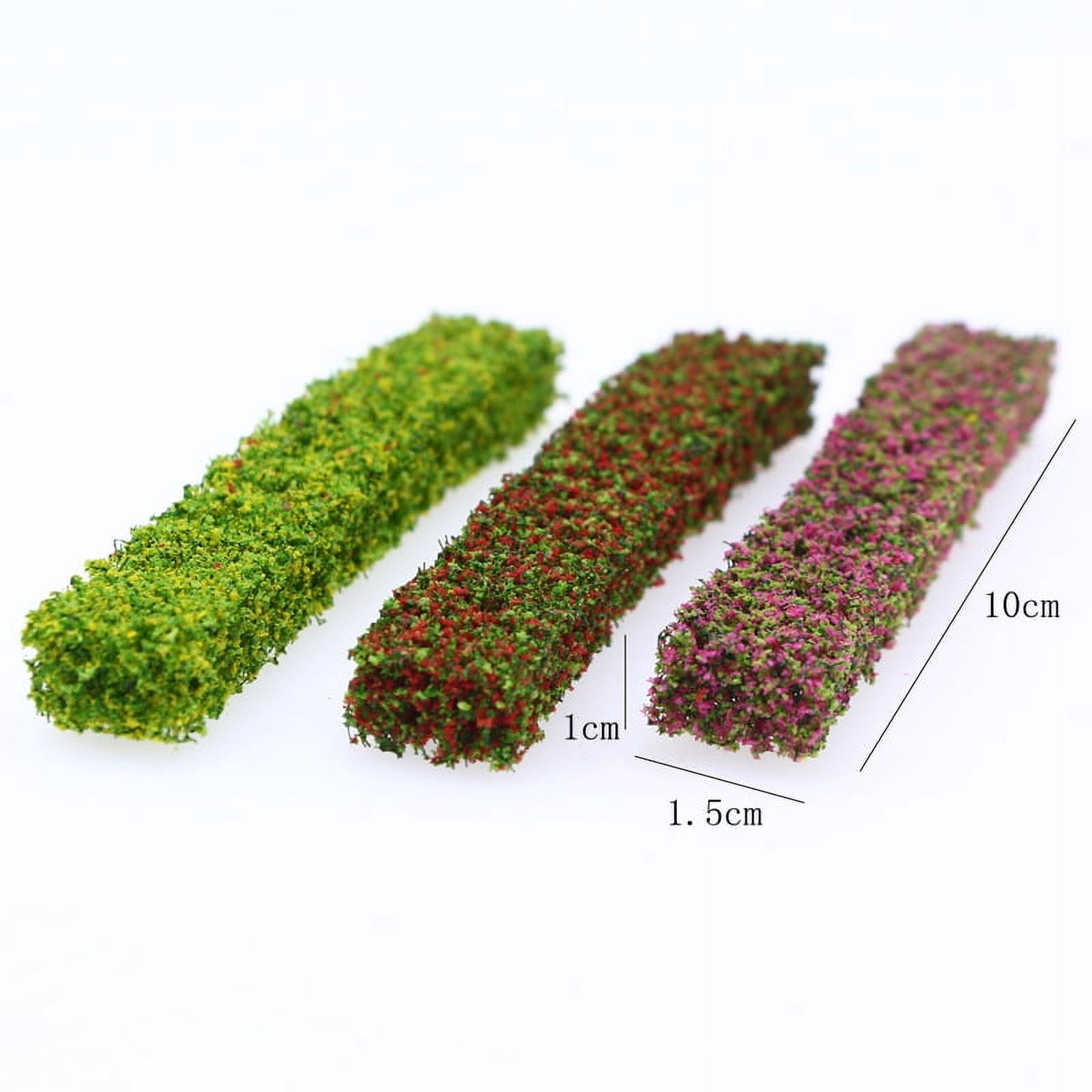 PATIKIL 7.9 Inch Miniature Shrub Strips - 6 Color Static Flower Bush Set For Model Railway, Diorama, Fairy Garden Scenery