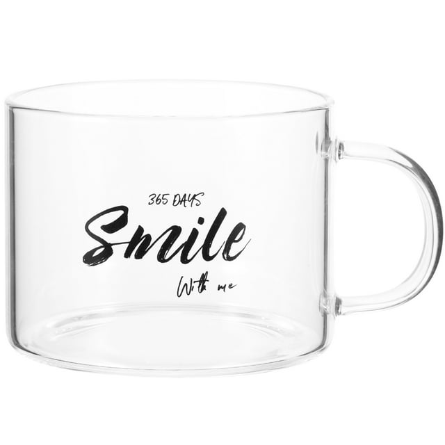 Quqiuxian Wide Mouth Coffee Mug Glass Coffee Cup Large Coffee Mug ...