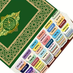 Quran Chapter Tabs, 125 Tabs, Colorful, Self-Adhesive Sticker, Quran Tabs for Study Quran Index Tabs Quran Book Tabs Quran Labels Tabs Quran Tabs,Clearly Printed for Easy Quran Study, Decor