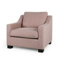 thumbnail image 1 of Quran Contemporary Fabric Club Chair, Light Blush and Dark Brown, 1 of 7