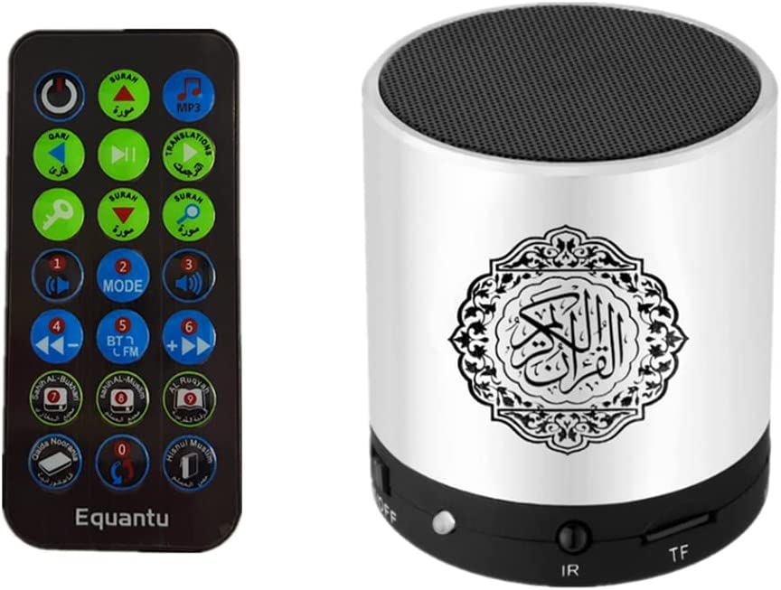 BlissKiss Digital Quran Player - Portable Speaker With 16 Reciters & Languages, LED Light, Remote - Perfect For Prayer, Meditation & Ramadan
