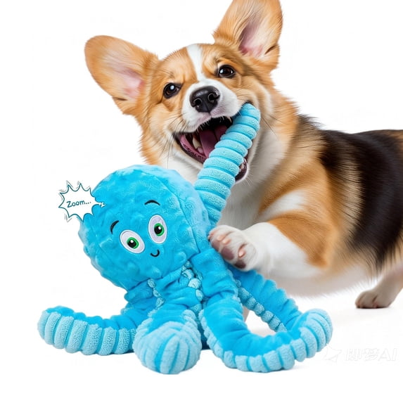 Xekoro Squeaky Dog Toys for Aggressive Chewers, Octopus-Tug of War Dog Toys for Large Breed Tough Interactive Stuffed Dog Chew Toys for Puppies Small & Large Dogs