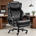 thumbnail image 1 of Qusaphy 800lb Heavy Duty Executive Chair, Leather Office Chair with Adjustable Lumbar Support & Headrest, Double-Layer Cushion Ergonomic Desk Chair, 1 of 8