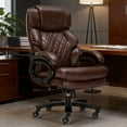 thumbnail image 1 of Qusaphy 800LBS Big and Tall Executive Office Chair, PU Leather Ergonomic Desk Chair with Adjustable Backrest and Thick Padded Cushion, Heavy Duty Chair for Home or Office Brown, 1 of 8