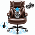 thumbnail image 1 of Qusaphy 800lbs Big and Tall PU Leather Executive Office Chair for Adults, Reclining Backrest, Spring Cushion, Lumbar Support, Ergonomic Armrest, Home Office Desk Chair, 1 of 7