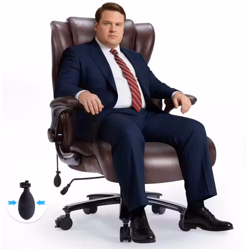 Qusaphy 800lbs Big and Tall Office Chair, Ergonomic Executive Chair with Reclining Backrest, Spring Cushion Seat, Lumbar Support & Ergonomic Armrests for Home Office and Conference Room