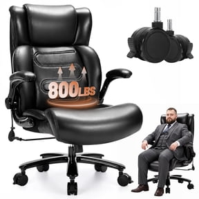Qusaphy 800lbs Big and Tall Office Chair, Ergonomic Executive Chair with Reclining Backrest, Spring Cushion Seat, Lumbar Support & Ergonomic Armrests for Home Office and Conference Room