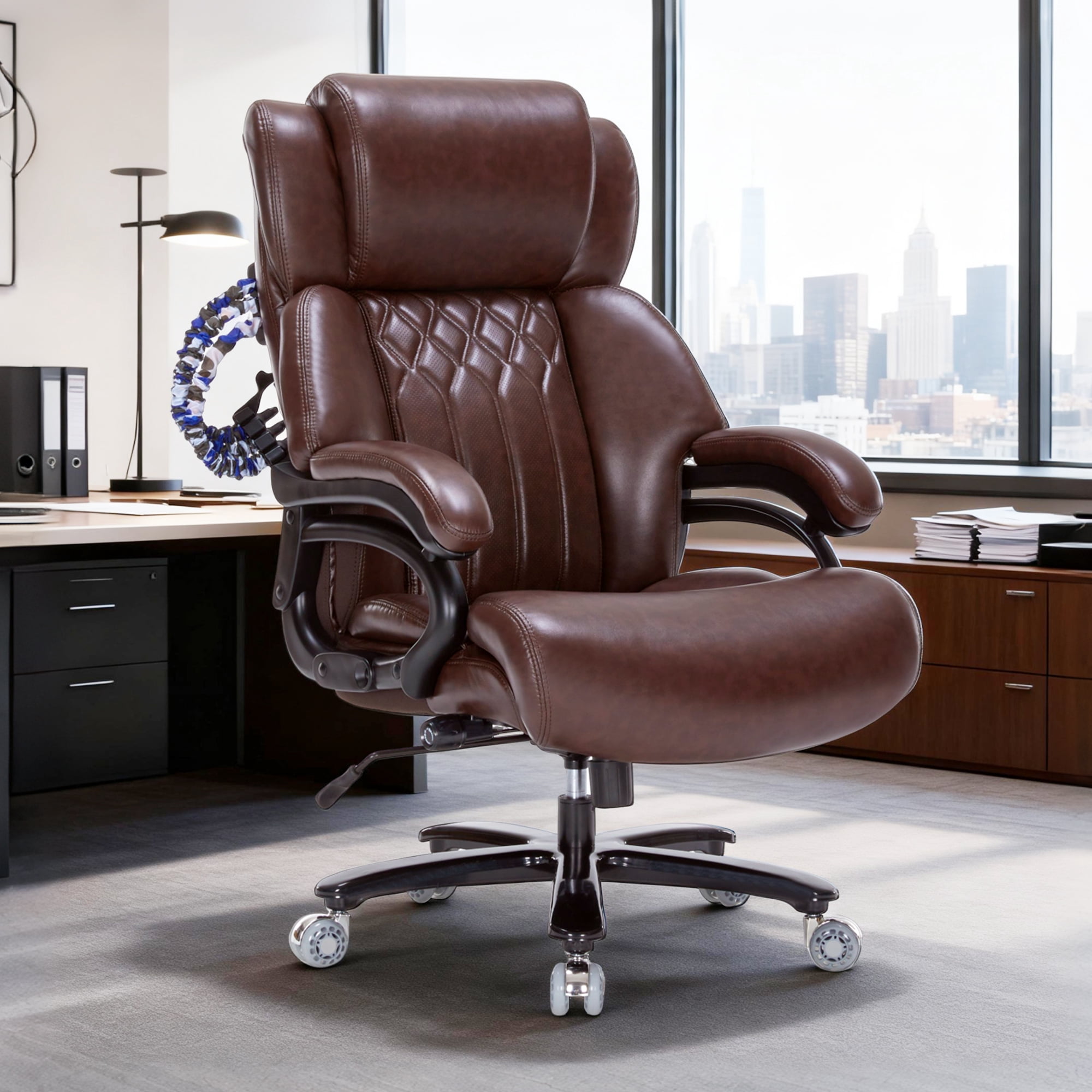 Extra Large Task Chair Qusaphy Big and Tall Office Chair, PU Leather Executive Chair, 800 lbs ...