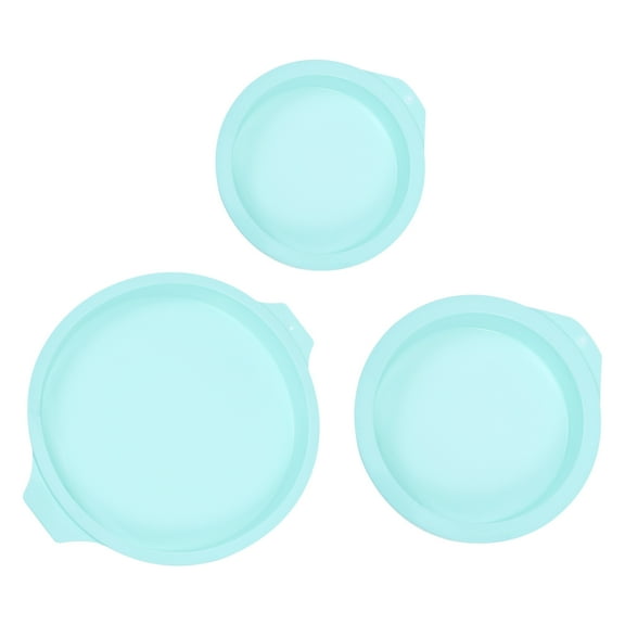 DEEPCRAFF Green Silicone Bakeware Set of 3, 8 Inch Round Non-Stick Flexible Baking Pans