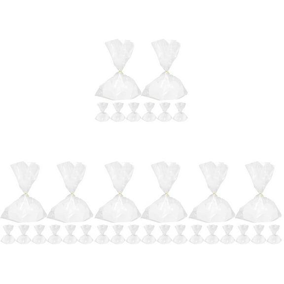 Qusenong 40 Sets Cake Cellophane Bag Clear Cake Bag With Tray Paper Cake Tray and Cellophane Bag