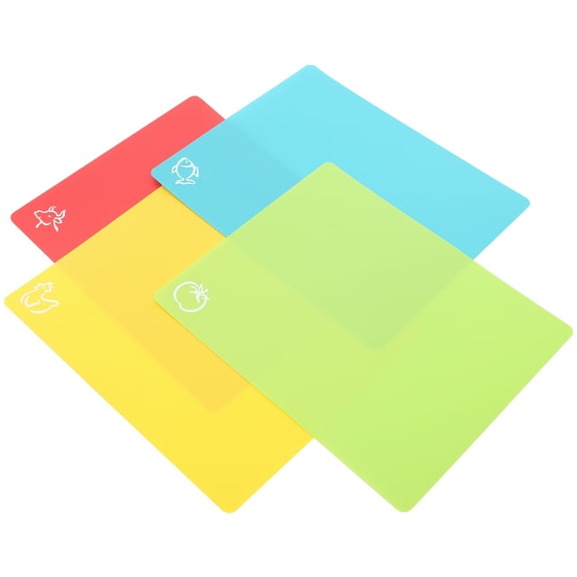 Qusenong 4Pcs Kitchen Chopping Board Reusable Cutting Board Kids