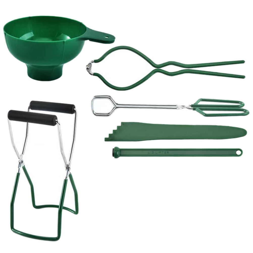 Qusenong 6pcs Canning Jar Lifter Tongs Stainless Steel Jar Lifter Antislip Clip Funnels