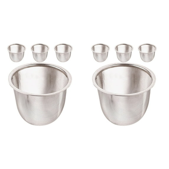 Qusenong 8 Pcs Stainless Steel Tea Strainer Tea Pot Accessories Insert Tea Infuser Tea Filter Mesh