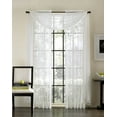 thumbnail image 1 of Qutain Linen Natural White Solid Print Rod Pocket Sheer Curtain, 55” x 63” (2 Panels), 1 of 1