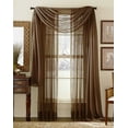 thumbnail image 1 of Qutain Linen Solid Viole Sheer Curtain Window Panel Drape 55" x 84 inch - Chocolate Brown, 1 of 1