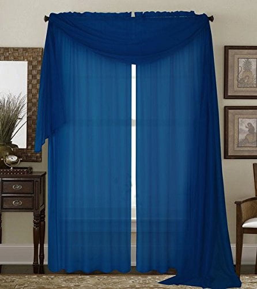 Draped Windows Qutain Linen Sheer Curtain Window Panel Drapes Set of 2, 55