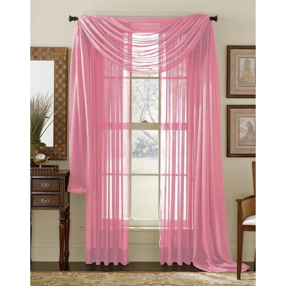 Qutain Linen Solid Viole Sheer Curtain Window Panel Drapes Set of Two (2) 55" x 84 inch Many Colors