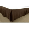 thumbnail image 1 of Qutain Linen Tailored Bed Skirt Dust Ruffle Solid Chocolate Brown Twin Size, 1 of 1