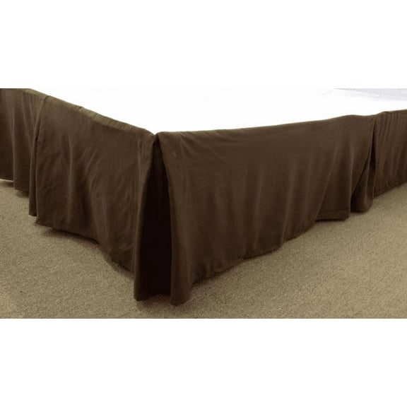 Qutain Linen Tailored Bed Skirt Dust Ruffle Solid Chocolate Brown Twin Size