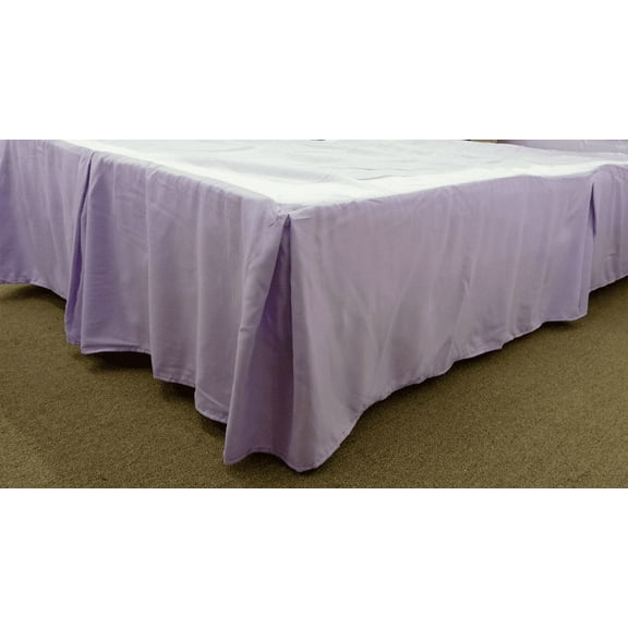 Qutain Linen Tailored Bed Skirt Dust Ruffle Solid Lilac Queen Size
