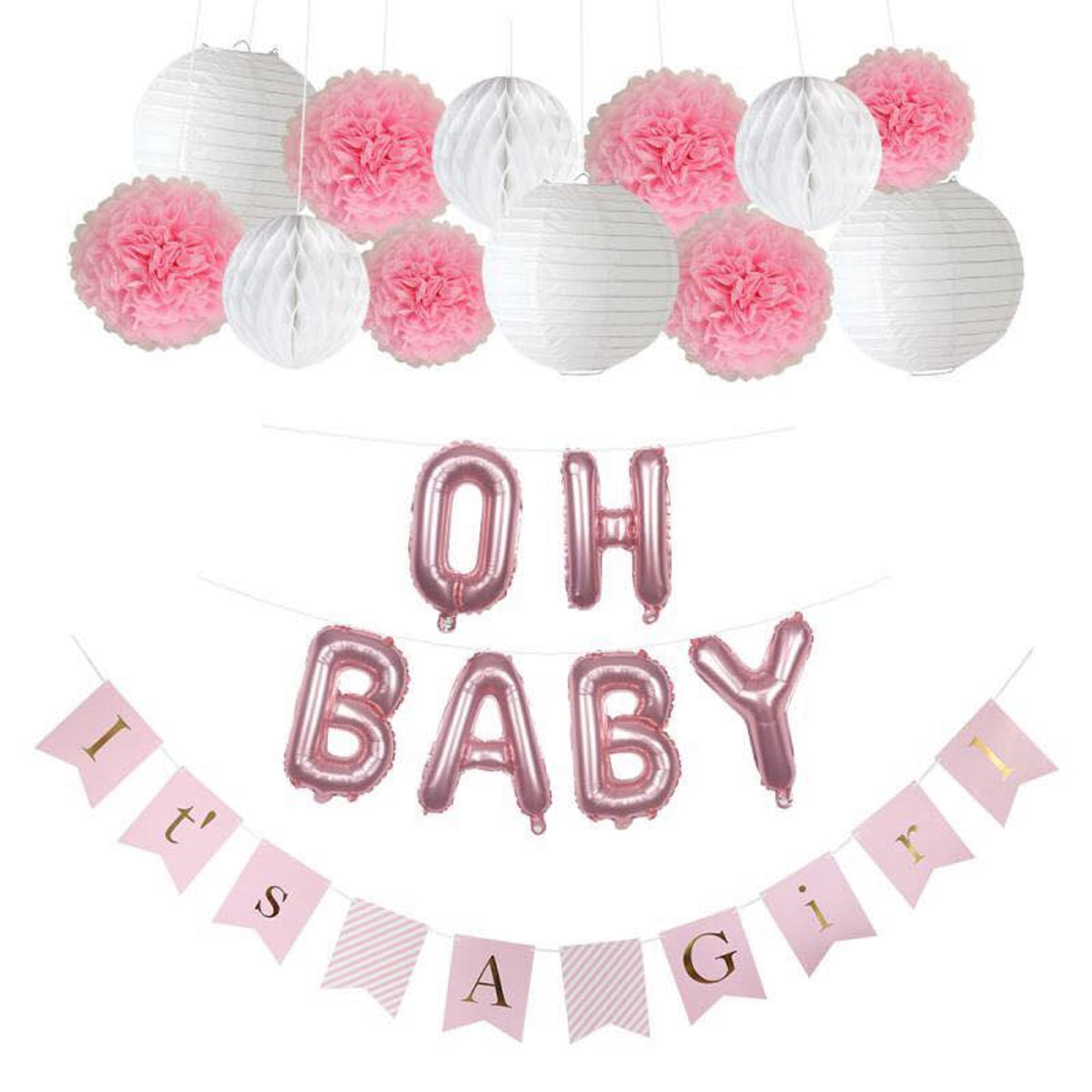 Qutechat Pink and Gold Baby Shower Decorations for Girl - It's a