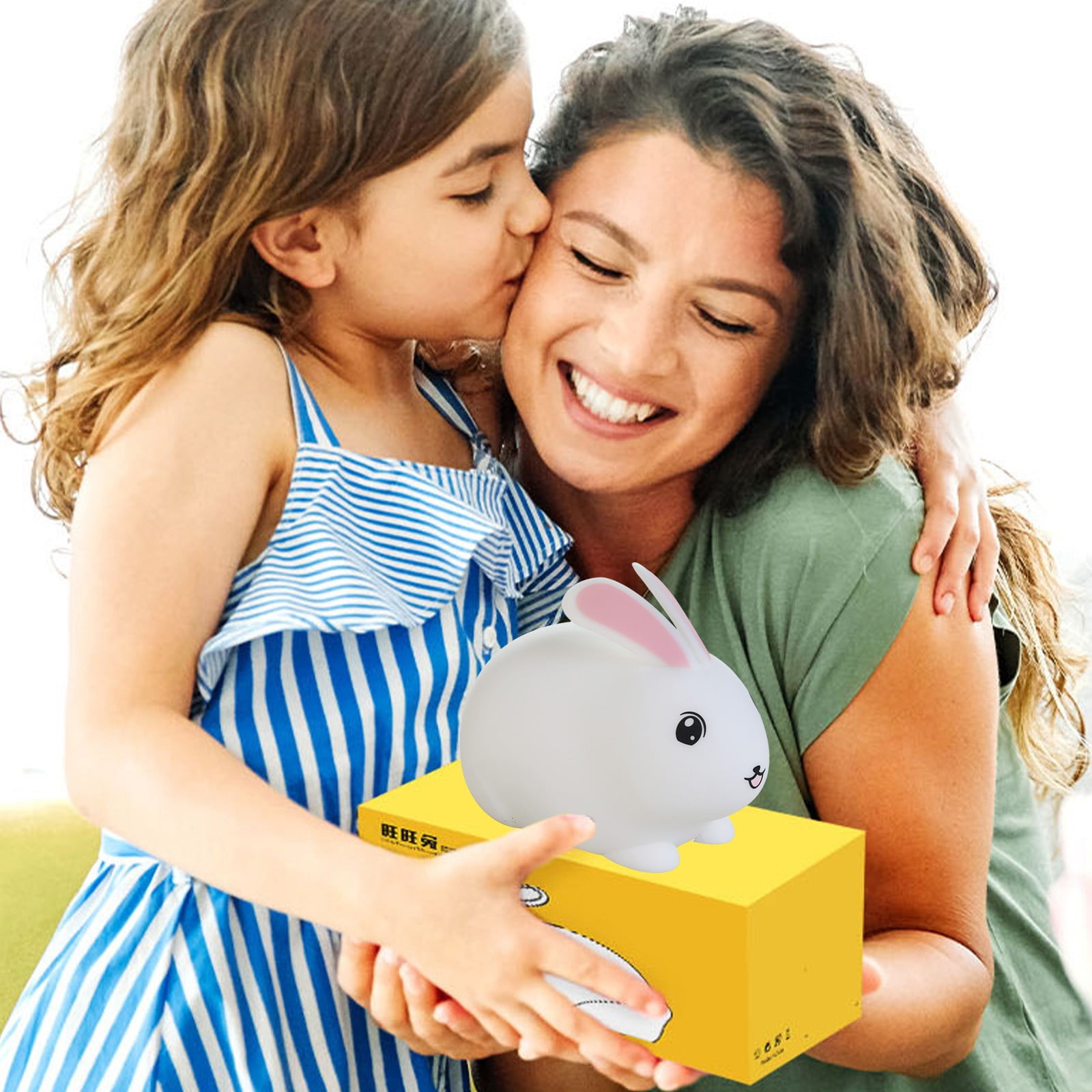 Outoloxit LED Silicone Soft Bunny Lamp 3 Level Dimmable Kindergarten