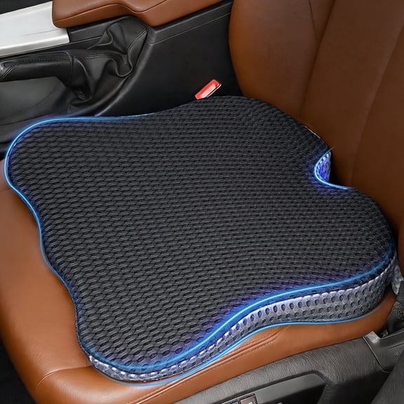 Qutool Car Seat Cushion for Driving, Wedge Booster Pillow, Memory Foam Seat Pad for Height & Comfort, Non-Slip, Black