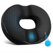 Qutool Donut Pillow for Tailbone Pain Support, Hemorrhoid Cushion, Orthopedic Memory Foam Seat Cushion, Black