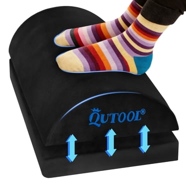 Qutool Foot Rest Under Desk, Office Footrest at Work – High Density Memory Foam with Adjustable Height
