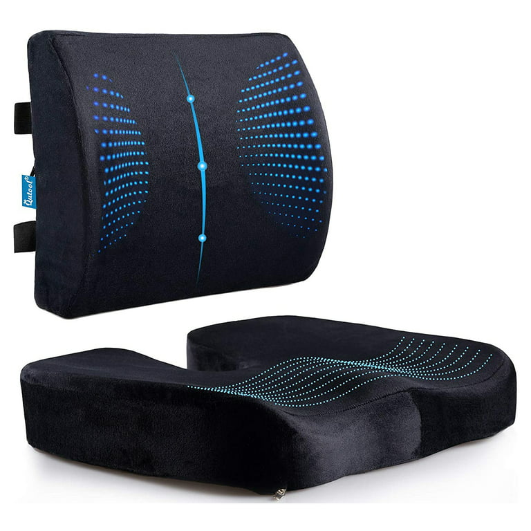 Memory Foam Seat Pain Relief Chair Cushion Lumbar Back Support Orthopedic  Office Pillow Car Seat