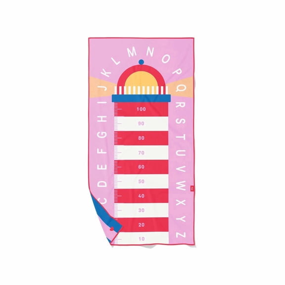 Quut Play Towel Lighthouse Game, Kids and Toddlers, 2-in-1 Microfiber Beach Towel Cape, Age 1-6