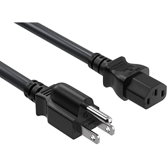 Quyaojz 6ft 14AWG Computer Power Cord, NEMA 5-15P to IEC C13 AC Power Cable, Heavy Duty 3-Prong Replacement Power Cord for PC, Monitor, Printer, Server & TV - Black