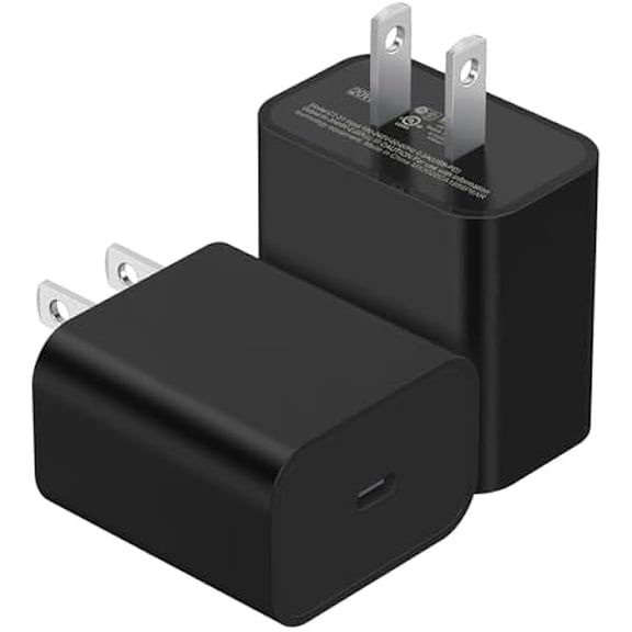 Quyaojz for 2 Pack 20W USB C Charger Block, Type C Fast Charging Wall Charger Power Adapter Brick Cube Compatible With iPhone 17/Pro/Pro Max/17 Air/ 16/16 Pro/15/Plus/Pro/Pro Max (Black)