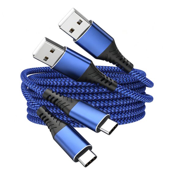 Quyaojz 2 - Pack 2M USB - C Fast - Charging Cable - Compatible with Samsung Galaxy S8 - S10, Note 8 - 9, Huawei P10 - P30, Mate20, OnePlus (Blue)