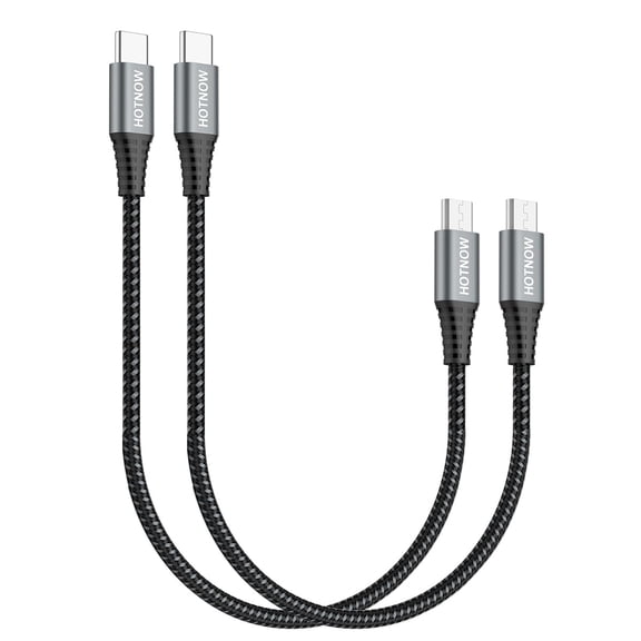Quyaojz 2 - Pack 30cm (0.3m) Braided USB - C to Micro USB OTG Cable - Charge & Data Transfer