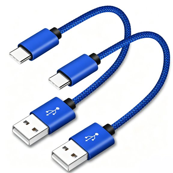 Quyaojz 2 - Pack 30cm USB - A to USB - C Durable Nylon - Braided Fast - Charging Cable - for Samsung, Moto & LG + Compact + Fast Charge + Compatible with Samsung Galaxy S8 - S25 (Plus, S10e), A20e