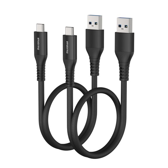 "Quyaojz 2 - Pack 50cm (0.5M) Black USB C Cable - 10Gbps Data, USB3.2 Gen2, QC3.0 3.1A Fast Charging - for Samsung Note20, Galaxy S21 - S24, Z Flip5, Pixel 9/9 Pro "