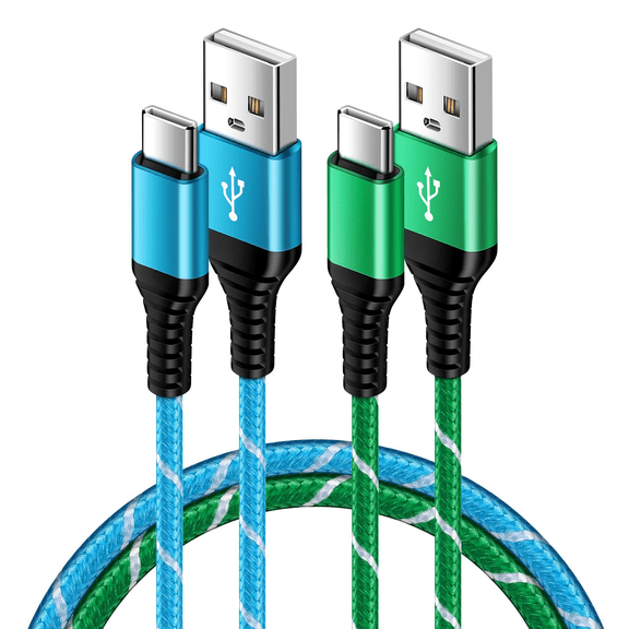 Quyaojz 2 - Pack 6FT USB - C Fast - Charging Cable - for Samsung & Huawei + Long Reach + Compatible with Samsung Galaxy S21 - S26 (Ultra, FE), A - series (A13 - A17, A34, A52, A54, A56), Huawei P20