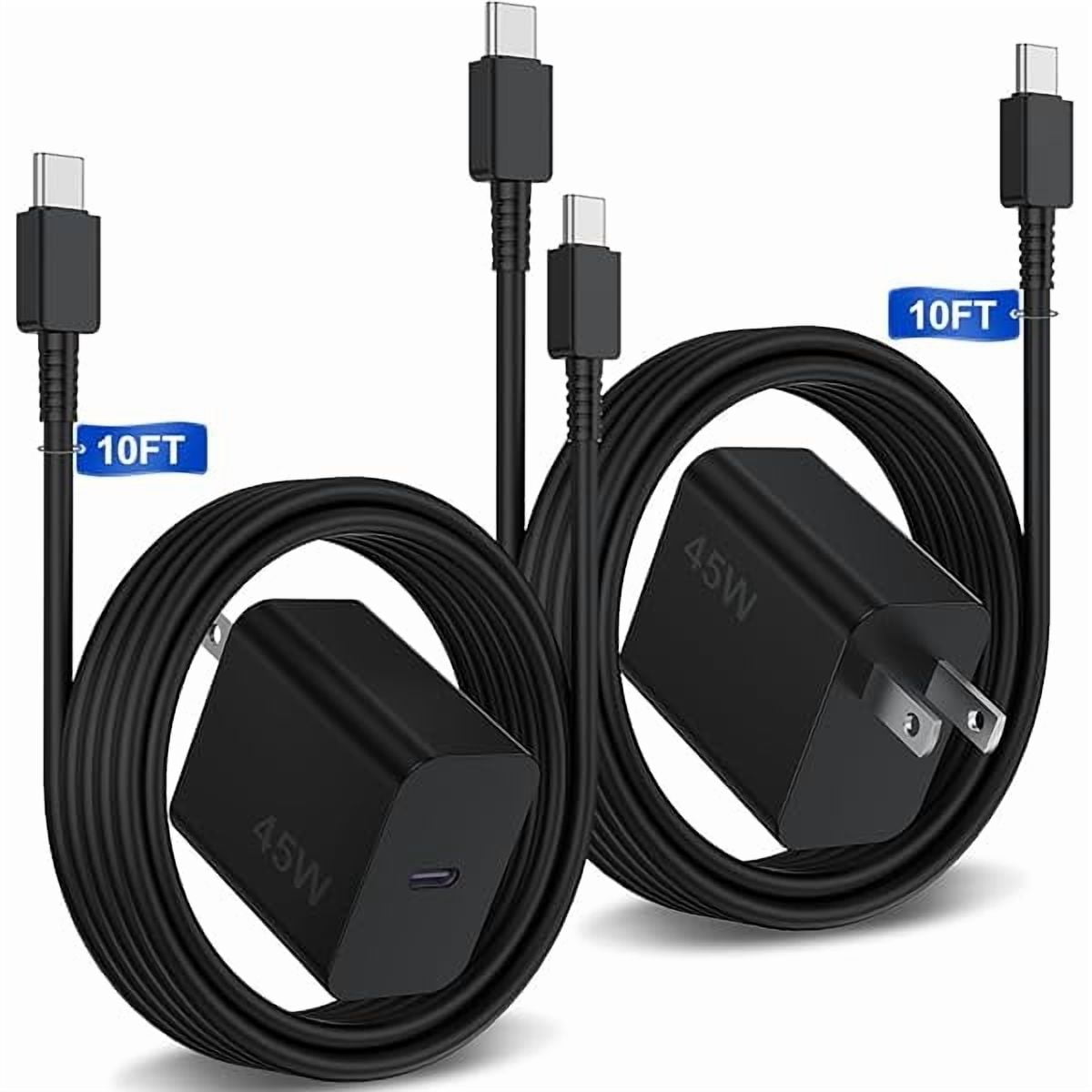 Quyaojz for 2Pack 45W Super Fast Charger with Type C Cable 10ft, USB C Wall Charging Block Adapter and Charger Cord Long Compatible With Samsung Galaxy /S24+/S23 S23+/S22/S22+/S22 /S21/