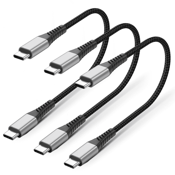 Quyaojz 3 - Pack, 30CM USB - C to USB - C 60W 3A PD Fast - Charging Braided Cable - Compatible with iPhone 16, 15, Galaxy S23, S22, S21, MacBook Pro/Air, Pixel