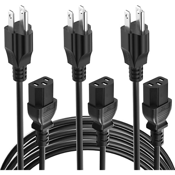 Quyaojz 3 Pack 4FT(1.2m) 3 Prong TV AC Power Cord Replacement for TV Samsung LCD Plasma HD PN51F4500 Vizio E321VL E371VA VF550M LG 42PN4500 Panasonic Plasma Power Cable (NEMA 5-15P to IEC C13)