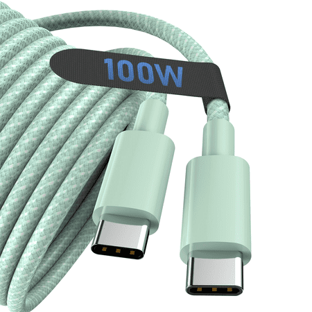Quyaojz 3M 100W USB - C to USB - C Fast - Charging Cable - for Multiple Devices + Compatible with iPhone 15 - 16 (Plus, Pro Max, 16e), Galaxy S22 - S25, MacBook, iPad, Pixel + Green