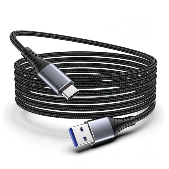 Quyaojz 3M Extra Long Nylon - Braided USB - C 3.0 Type - C to USB A Charging & Data Cable - Compatible with Samsung Galaxy S9 - S20 Ultra/Plus, Note 9 - 10, Tab S4, Nintendo Switch (Space Gray)