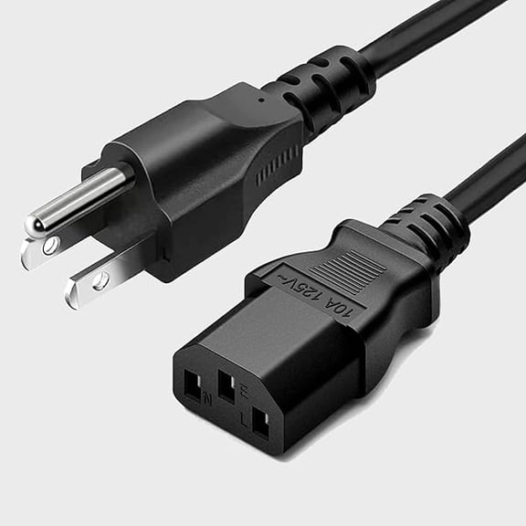Quyaojz 3Prong AC Power Cord 5ft 10Amp 125Volts AC Power Cable for Electronics TV Computer Printer Radio Monitor Samsung Dell Vizio LG Asus Laptop and More