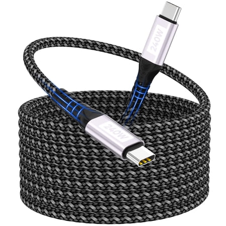 Quyaojz 3m 240W USB C to USB C PD 5A Nylon Fast - Charging Cable - for iPhone 17/16/15 Pro Max/Pro/Plus, Samsung Galaxy S24/S23/S22, MacBook Pro/Air, iPad, Huawei