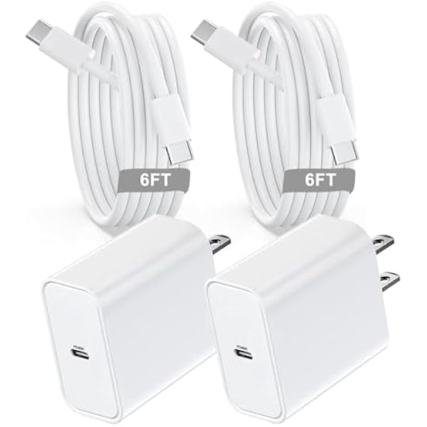 Quyaojz for 40W USB C Charger Compatible With Apple iPhone 17/16/15, 2Pack 6FT USB C to C Cord Cable&iPhone Charger Fast Charging Block Compatible With iPhone 17/17e/17 Pro/Air/16e/16 Plus/1515/iPad