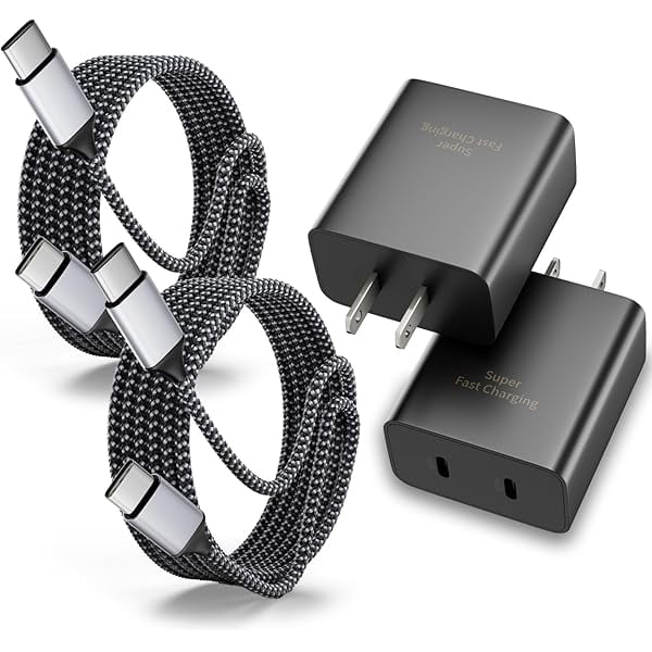 Quyaojz for 45W Charger iPhone 17 16 Max,Long 6FT Dual Port Phone Charger USB C Super Fast Charge Block Fast Charging 6Foot USBC to C Nylon Braided Cable Compatible With iPhone 17/ 16/15 /