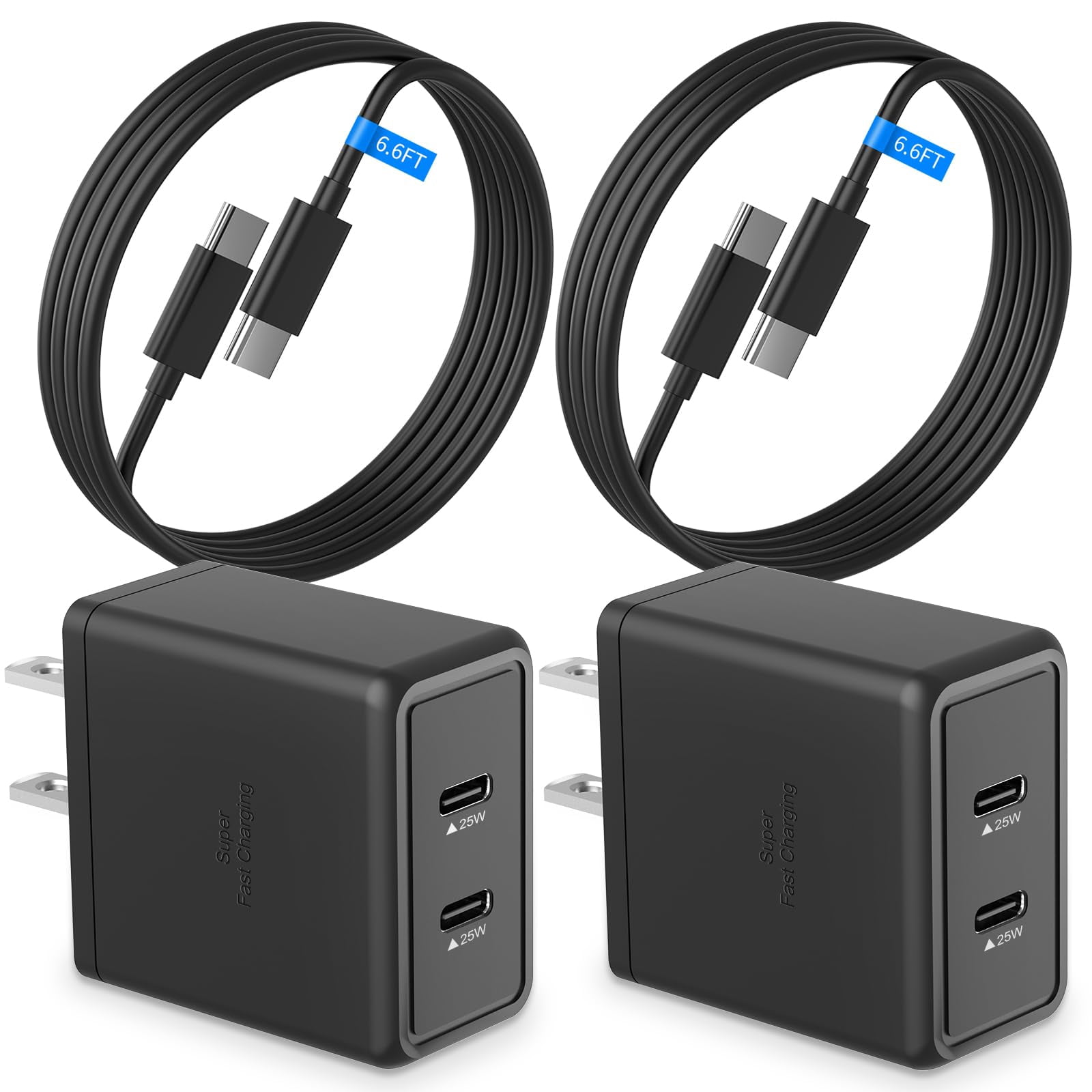 Quyaojz for 45W Dual Port Super Fast Charger with Long USB C to C Cable 10ft,Type C Wall Charger Block and Android Phone Charging Cord Compatible With Samsung Galaxy S25 s25/24/23/S25+/S24+/S24 /S23+